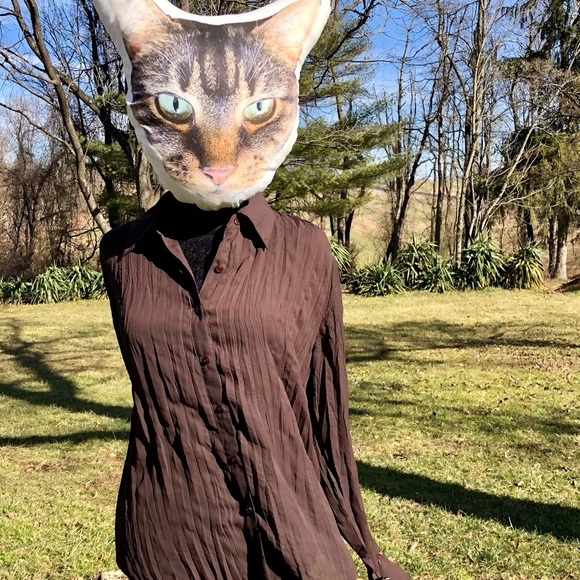 Apostrophe Sheer Crepe Boho Blouse M - Picture 5 of 8